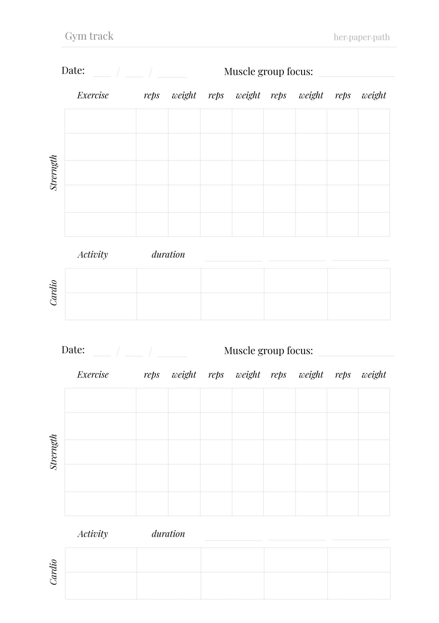 Hot Girl Gym Log (Digital Version)