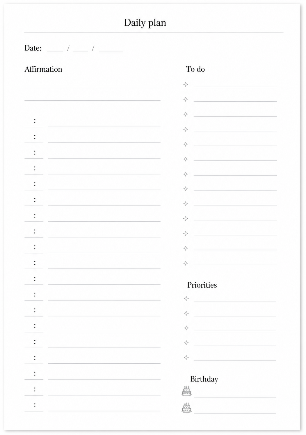 Daily Schedule (Digital Version)