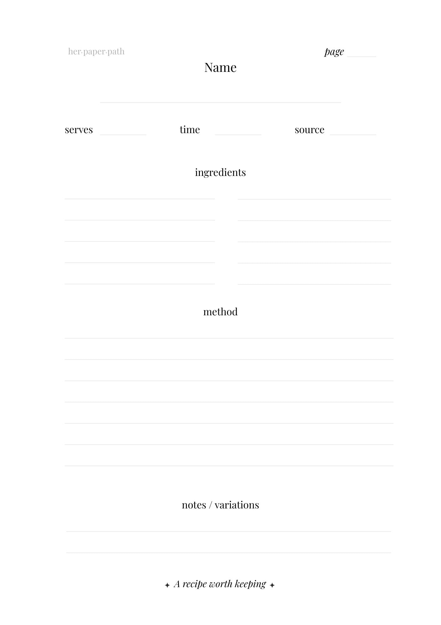 Recipes (Digital Version)