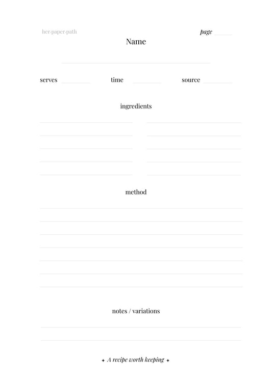 Recipes (Digital Version)