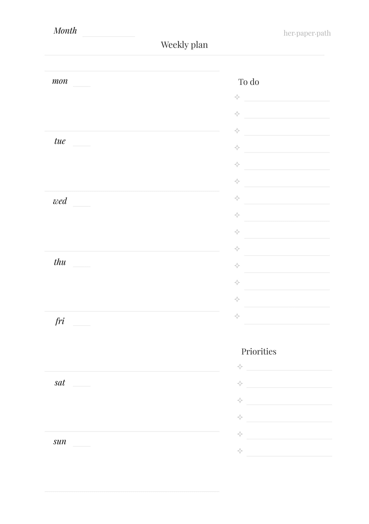 Monthly and Weekly Schedule (Digital Version)