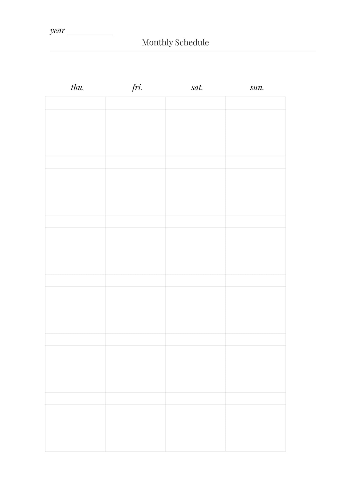 Monthly and Weekly Schedule, undated A5 planner insert by Her Paper Path (view 4)